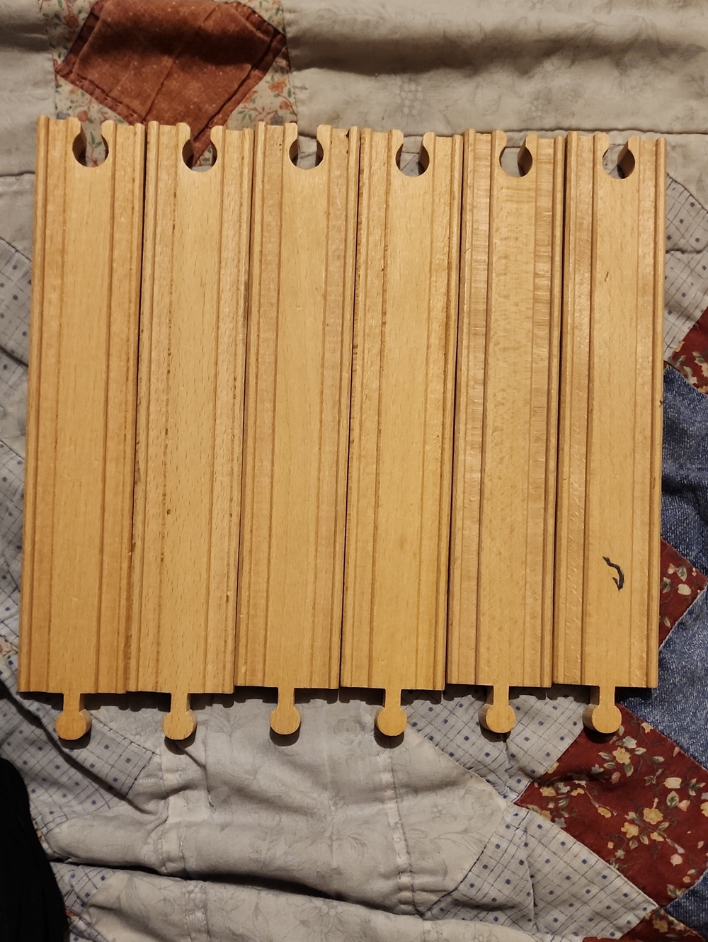Set Of Six Vintage Brio Straight Train Tracks